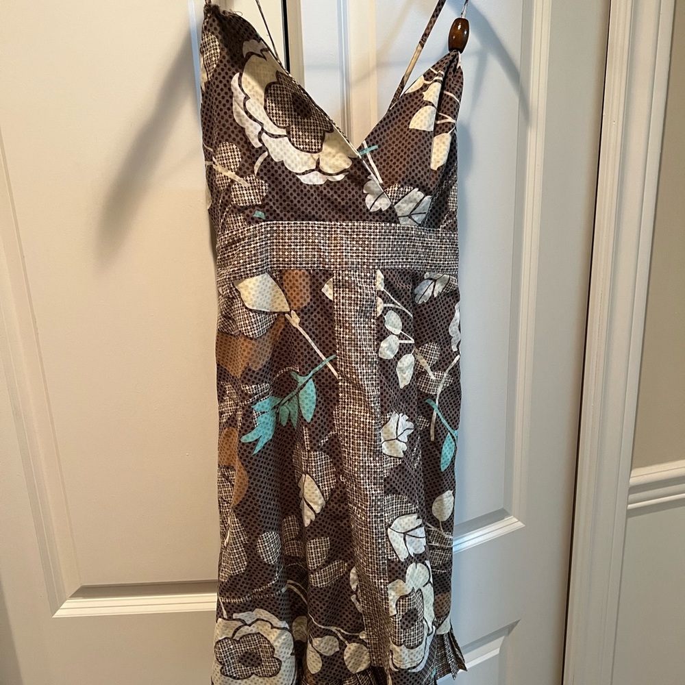 Kenziegirl size 13 sundress, crisscross back wooden beads on straps.